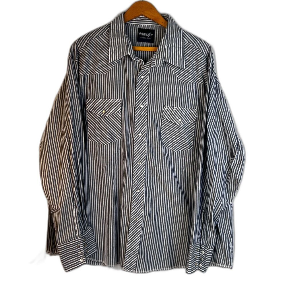 Wrangler Western Shirts Pearl Button Long Sleeve Button Up Shirt Size XL/1X*